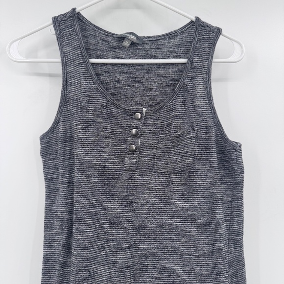 Neiman Marcus Dress Women Medium Black Striped Sleeveless Tank Maxi Back Slit - Picture 2 of 12